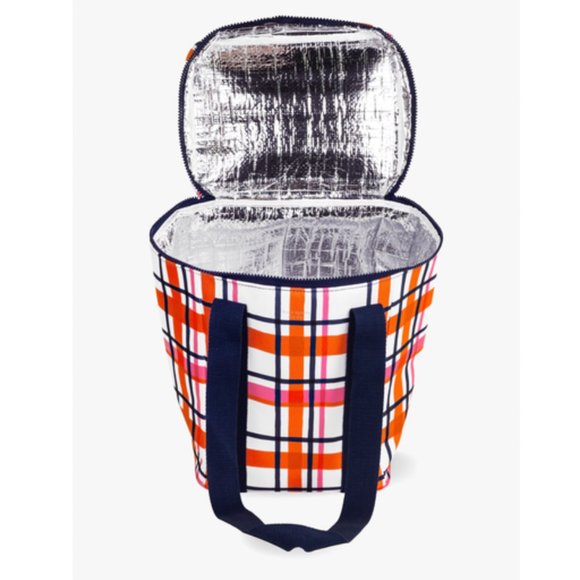 kate spade Spring Plaid Wine Picnic Cooler Ice Bag nwt - Picture 3 of 4
